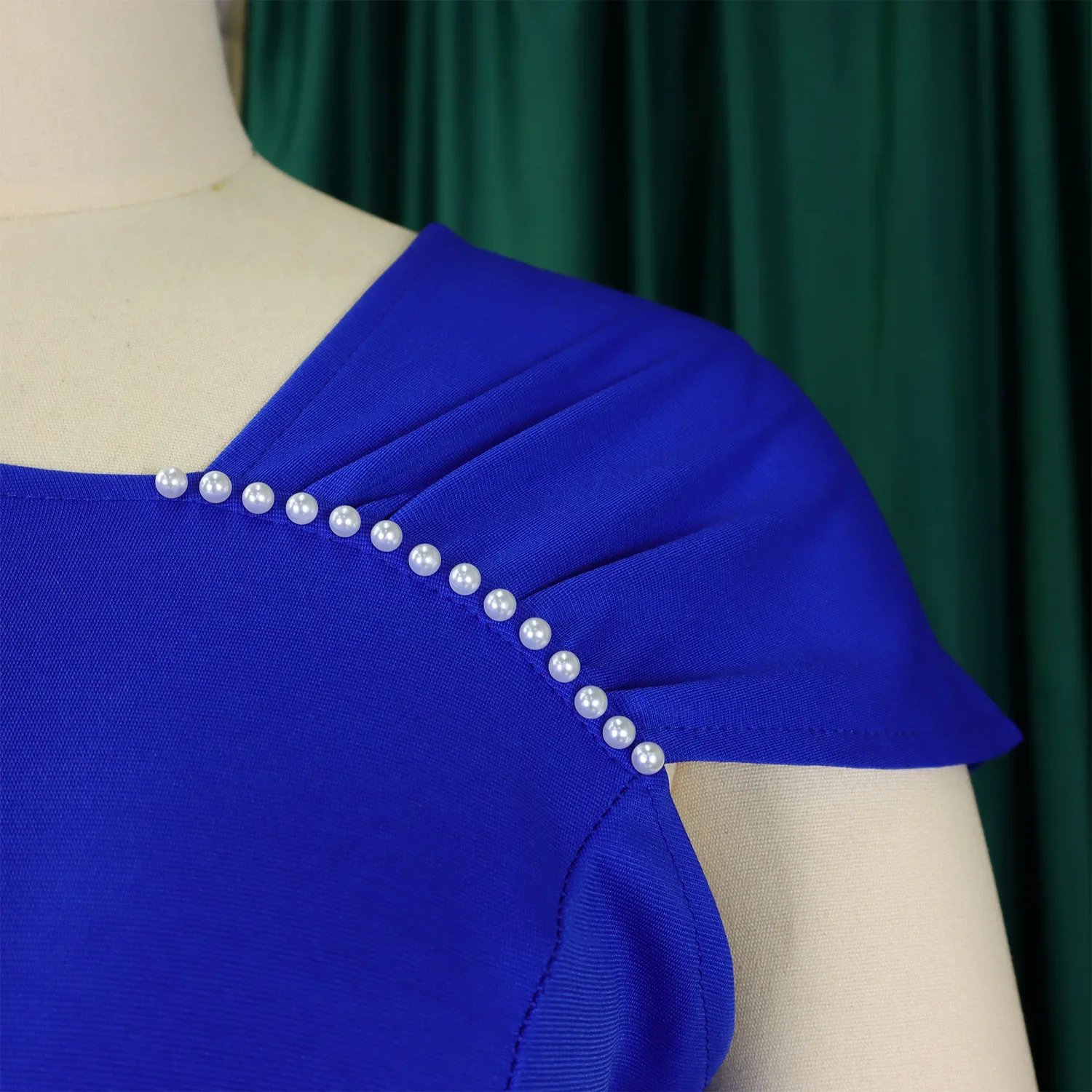 فستان أنيق مخصص بأكمام قصيرة مطرز بالخرز فستان متوسط الطول أفريقي للنساء موضة مكتب العمل نادي حفلة عيد ميلاد فساتين 20 #3