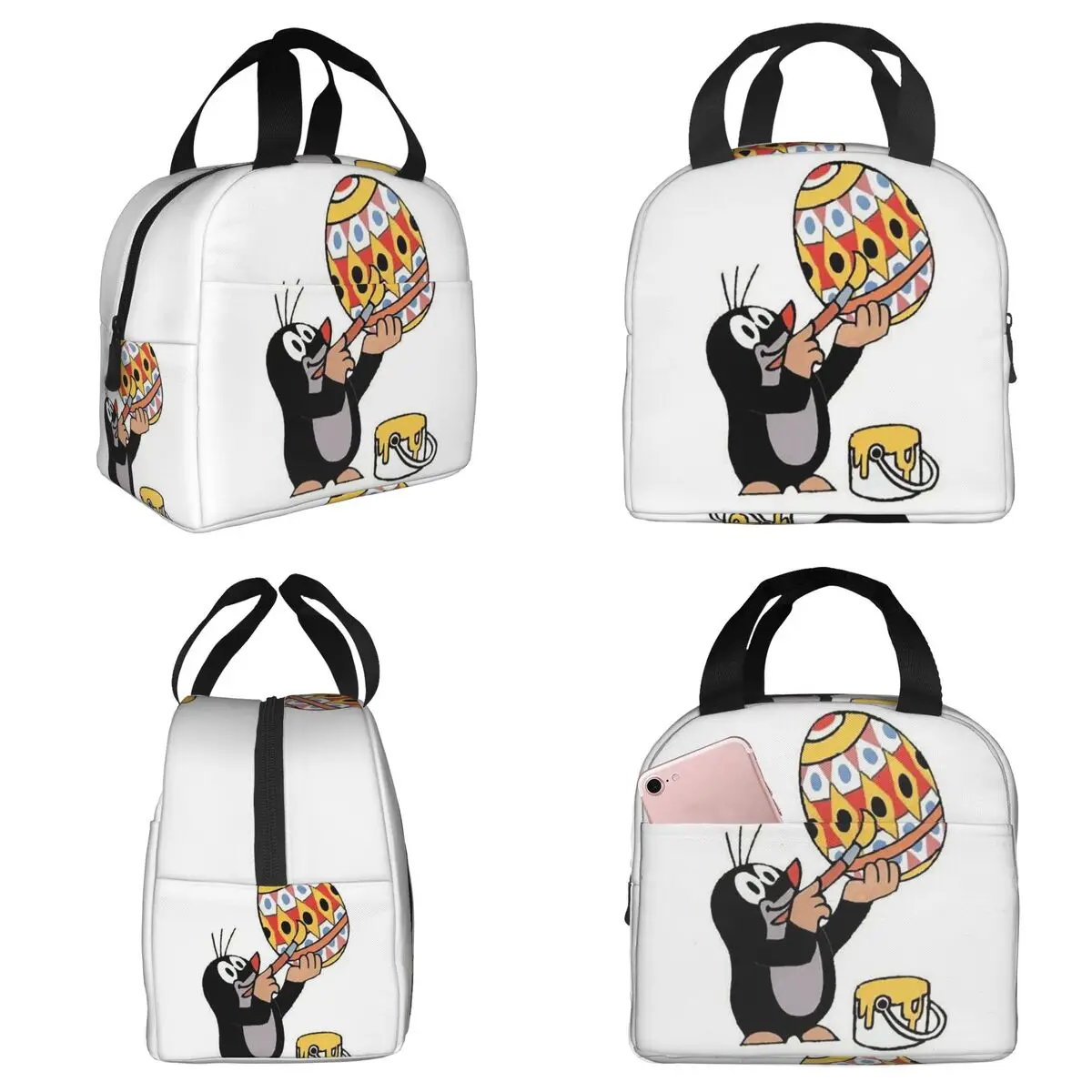 Cute Happy Mole Krtek Insulated Lunch Bag for Women Office Cooler Thermal Food Box Tote Leakproof Lunch Boxes Container