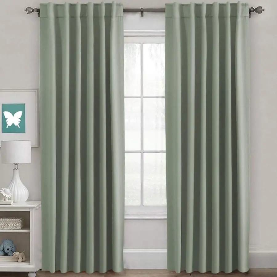 

Blackout Curtains Thermal Insulated Window Treatment Panels Room Darkening Blackout Drapes for Living Room Back Tab Rod Pocket B