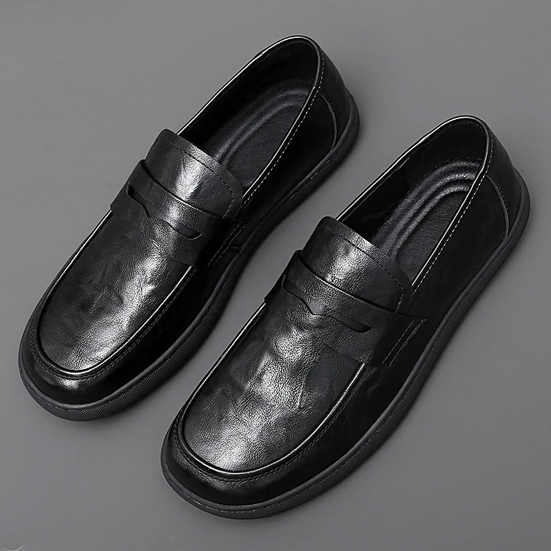 Leather Men Casual Shoes Zapatos Brand Men Loafers Moccasins Breathable Slip on Driving Shoes Plus Size 39-44 Drop Shipping