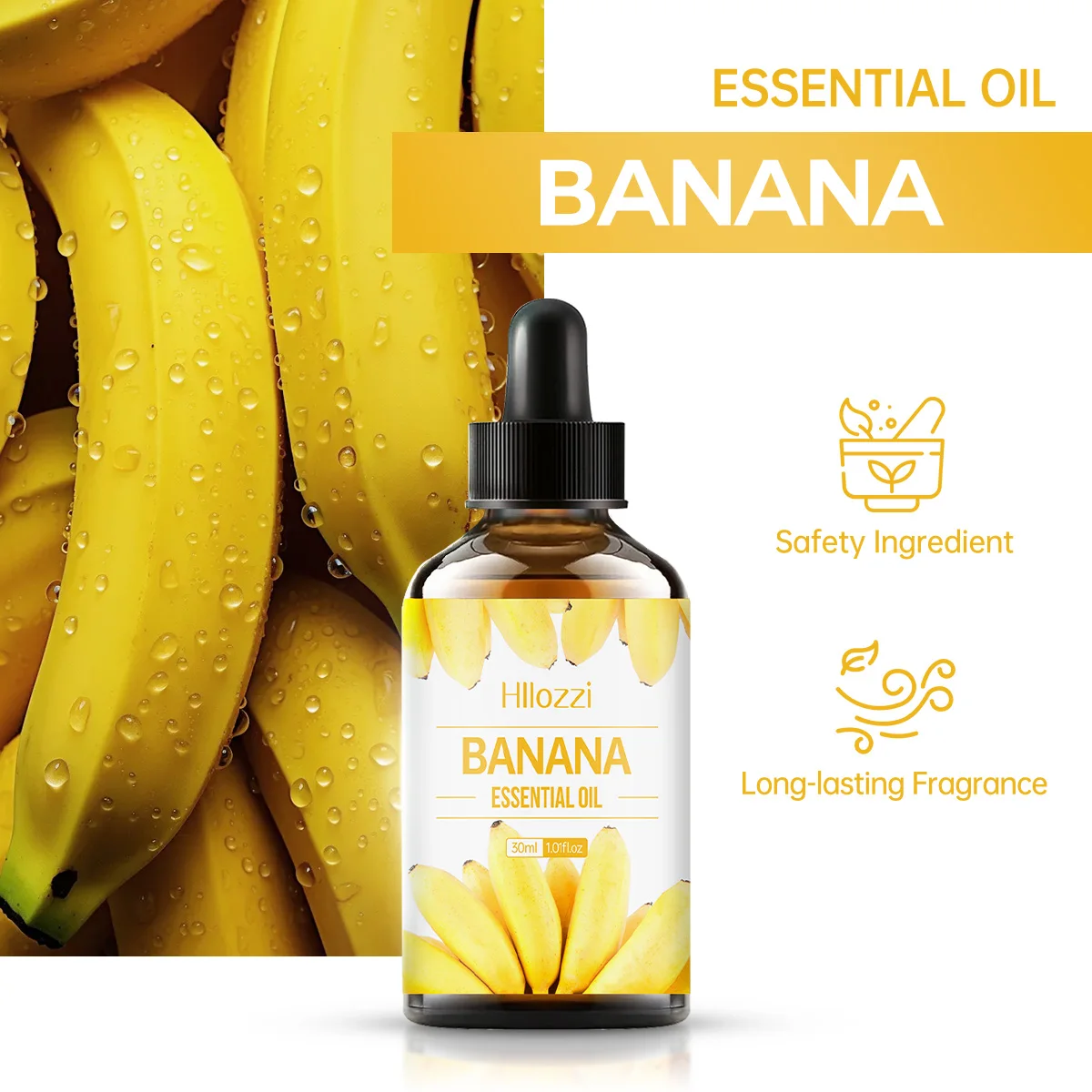 30ml Banana Essential Oil Brightens Skin, Moisturizes, Repairs Hair, Aromatherapy Humidifier Soap, Multifunctional Essential Oil