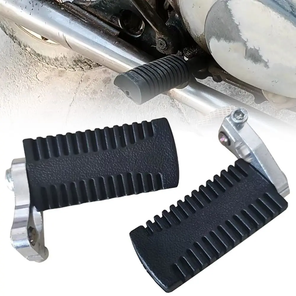 1 Pair Black Motorcycle Pedals Aluminum Alloy Front Back Motorcycle Rear Foot Pegs Non-slip Accessories Motorcycle Foot Rests