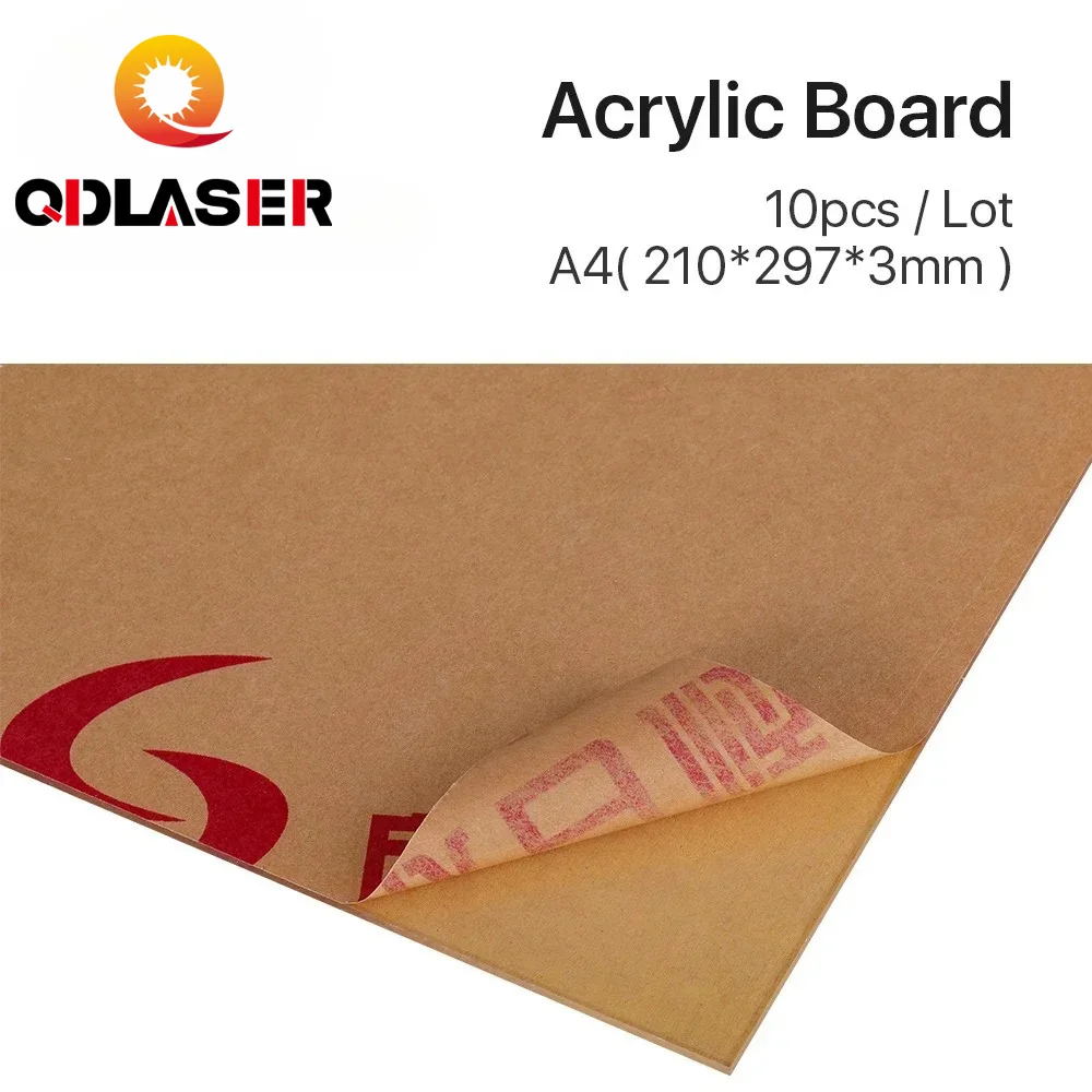 qdlaser-アクリル板-10枚セット-a4サイズ-無地プレキシガラスシート-diyクラフト素材-co2レーザー彫刻用、看板作成用