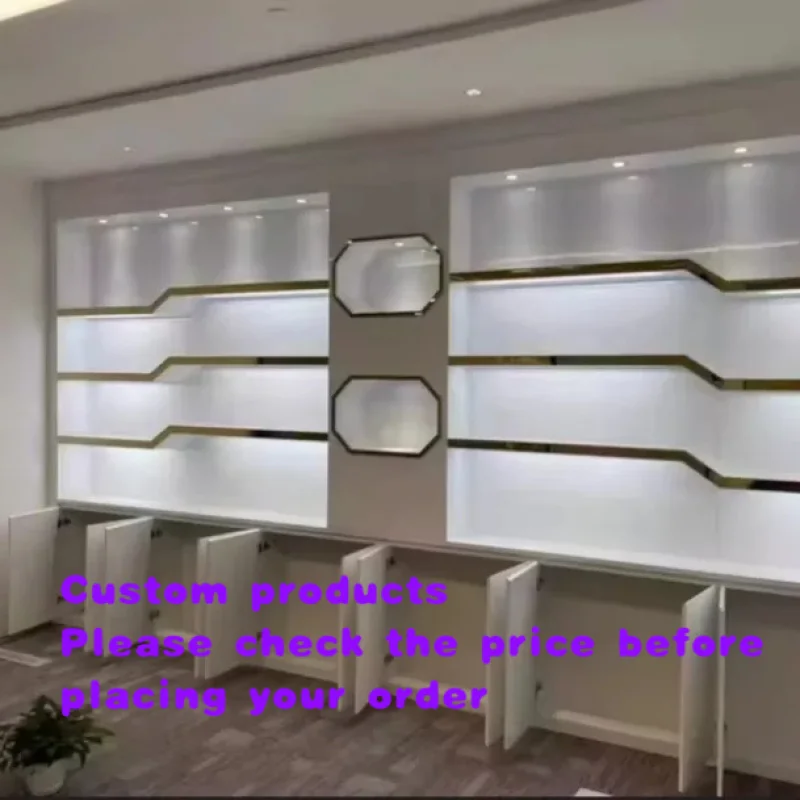 custom.Sharewin Boutique Stainless Steel Wood Glass Display Cabinets-Modern Design Jewelry Smoke Shop Showcases Factory Direct