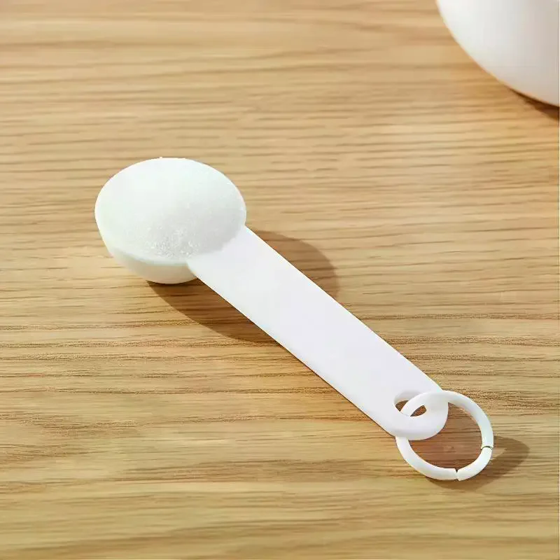1Set Measuring Cups And Spoons Set White Plastic Kitchen Tools For Baking Cooking Mixing With Accurate Markings