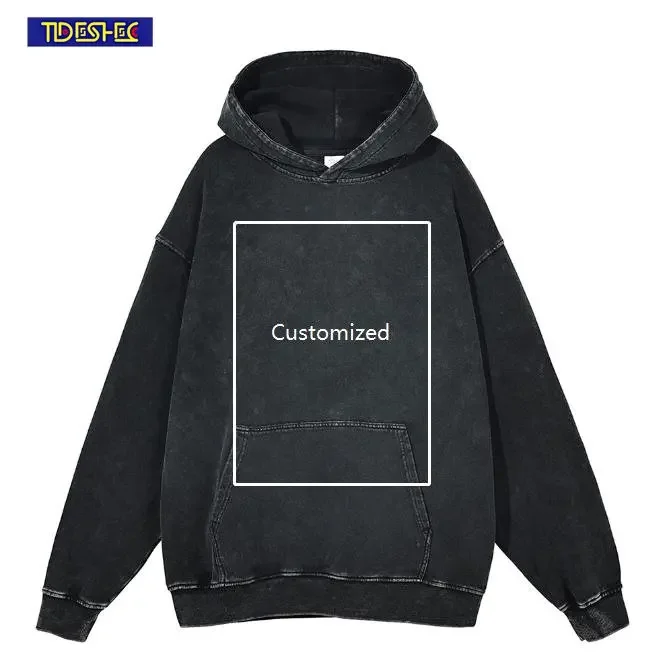 400g Baumwolle Hoodie Hip Hop Harajuku benutzer definierte Hoodie Vintage Baumwolle Pullover Unterstützung Druck größe ist 40*50cm