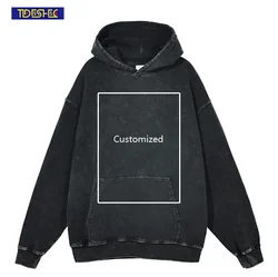 400g Cotton Hoodie Hip Hop Harajuku Custom Hoodie Vintage Cotton Pullover Support Print Size Is 40*50cm