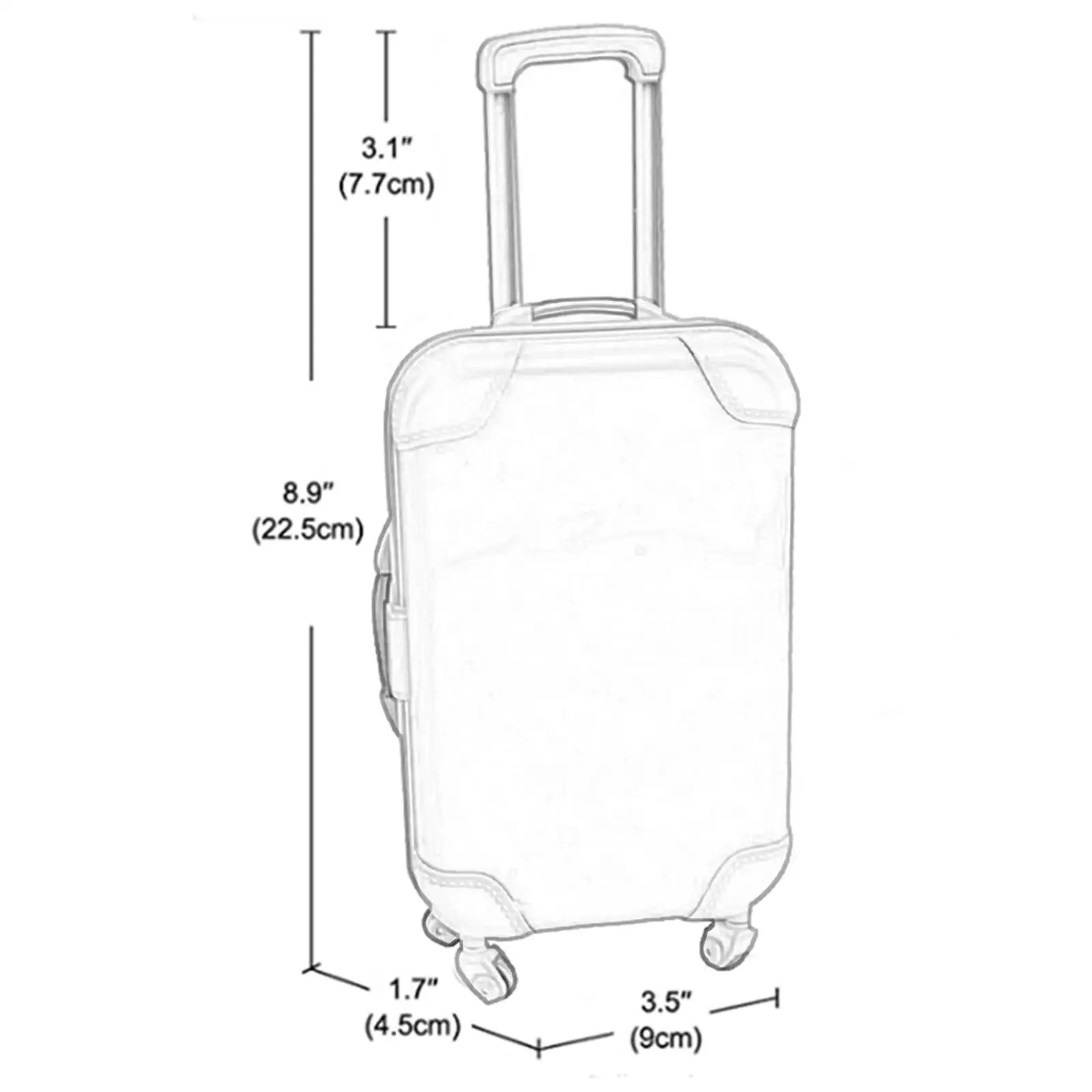 Mala de boneca fofa, bagagem de viagem para boneca de 18 polegadas, conjunto de brinquedos infantis amarelo