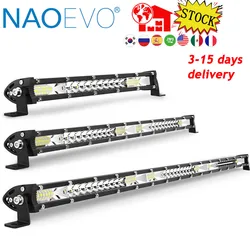 NAOEVO 10'' 20'' 30 inch 320W Led Light Bar 12V 24V Led Bar Flood Driving Work Light for Jeep Trucks 4x4 Motorcycle Offroad SUV