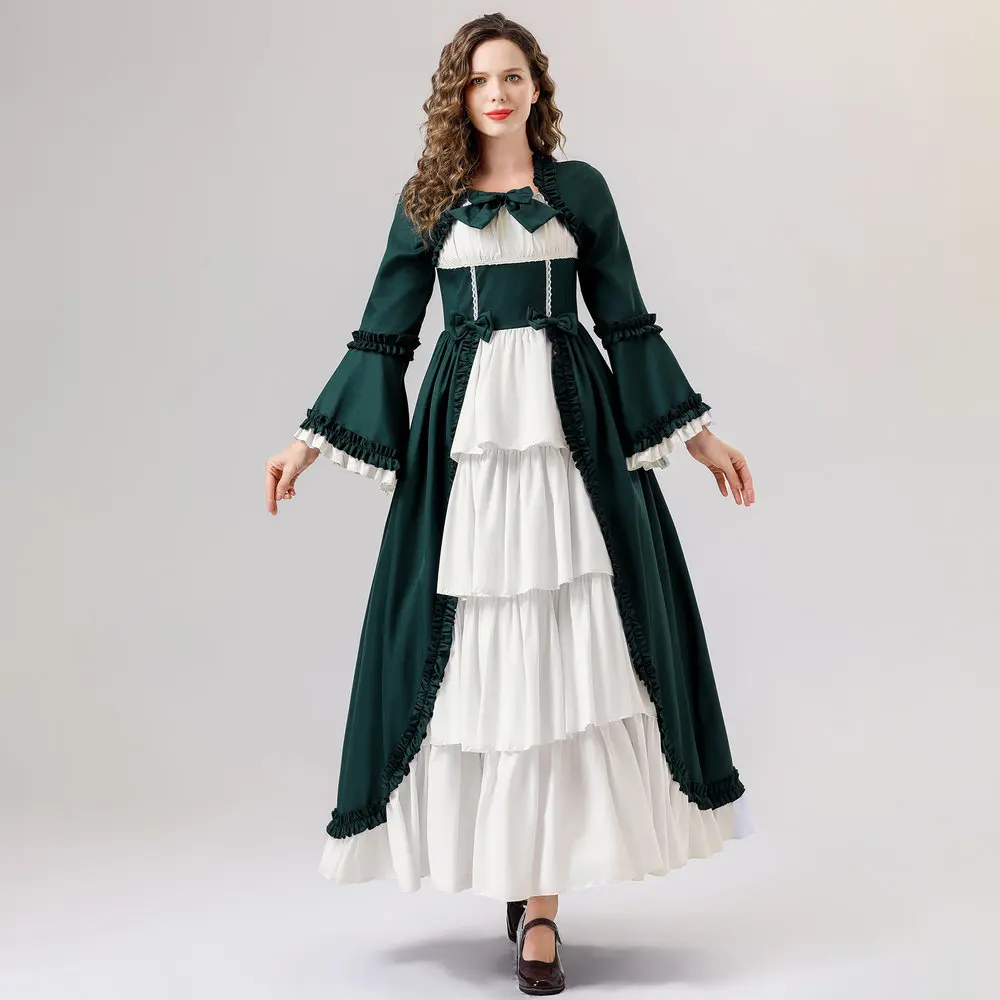 Corte medievale Retro Gothic Queen orm Cosplay Lolita Dr Costume da spettacolo teatrale loween Queen Gothic Sle Dr