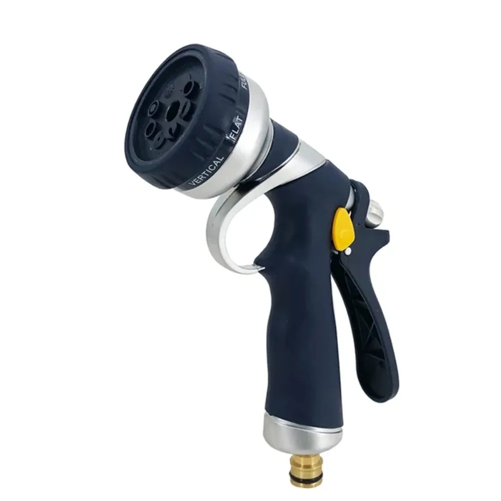 Multi-Spray Pattern Garden Hose Nozzle – High Pressure Water Gun, Uses for Car Washing, Plant Watering & Patio Rinse