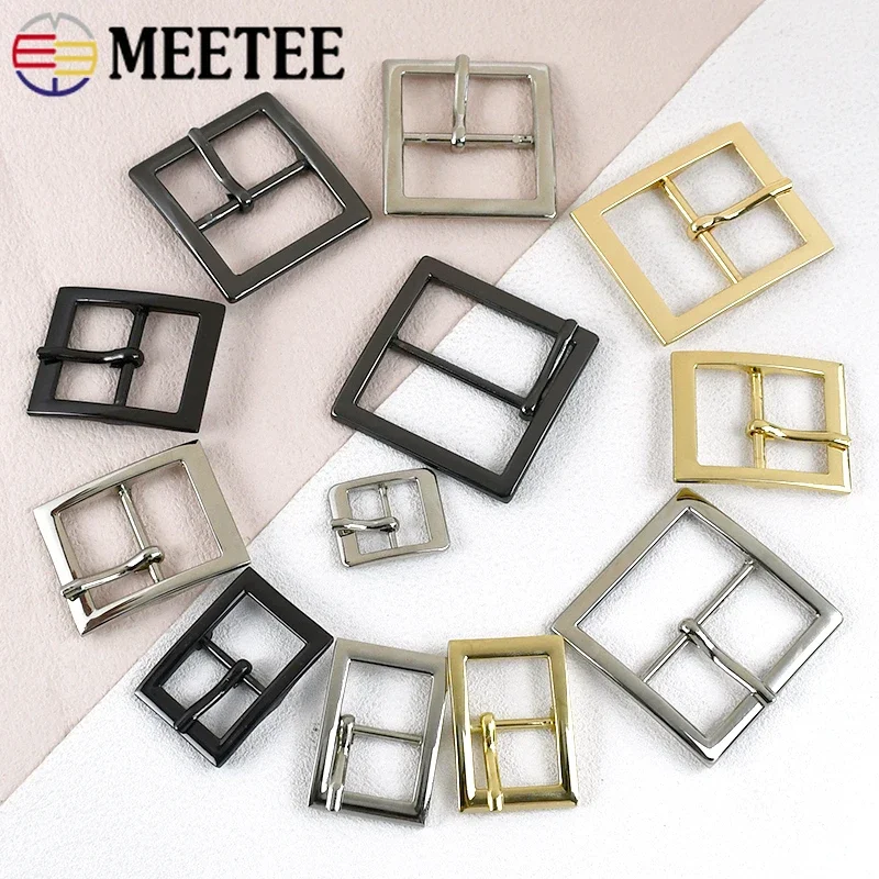 5/10Pcs Meetee 16-38mm Metal Belt Buckle Adjust Pin Buckles Bag Strap Webbing Slider Clasp Hook Leather Craft Sewing Accessories