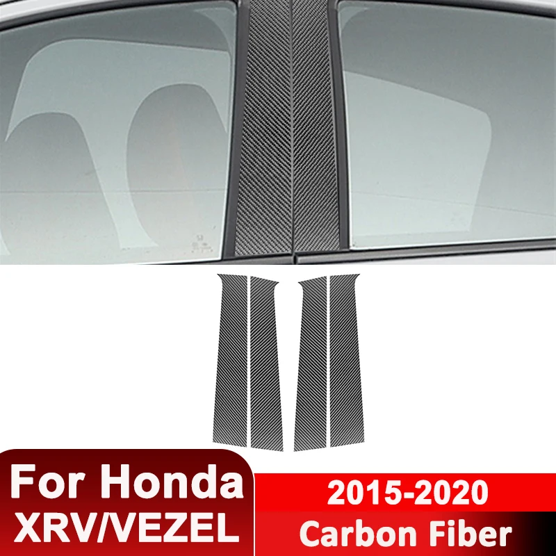 

For Honda XRV VEZEL 2015-2020 Carbon Fiber Car B-Pillar Panel Column Protection Decorative Sticker Auto Exterior Accessories