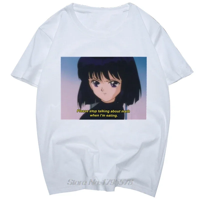 Hotaru Tomoe Sailor Saturn Print Aesthetic T Shirt Women Punk Gothic Haut Men Korean Harajuku T-shirt Cotton Summer Tshirt Tee