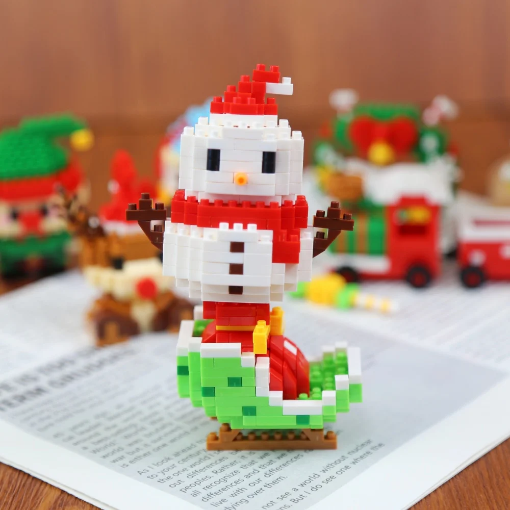 Christmas Micro Mini Building Blocks Toys Santa Claus Christmas Tree Reindeer Snowman Elements Perfect Gifts BricksToy For Kids - Detail 1