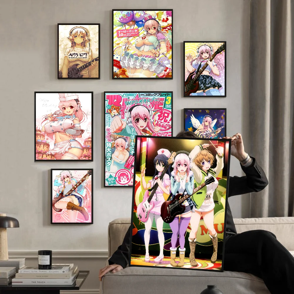 SUPER SONICO Vintage Posters Sticky Whitepaper Prints Posters Artwork Posters Wall Stickers