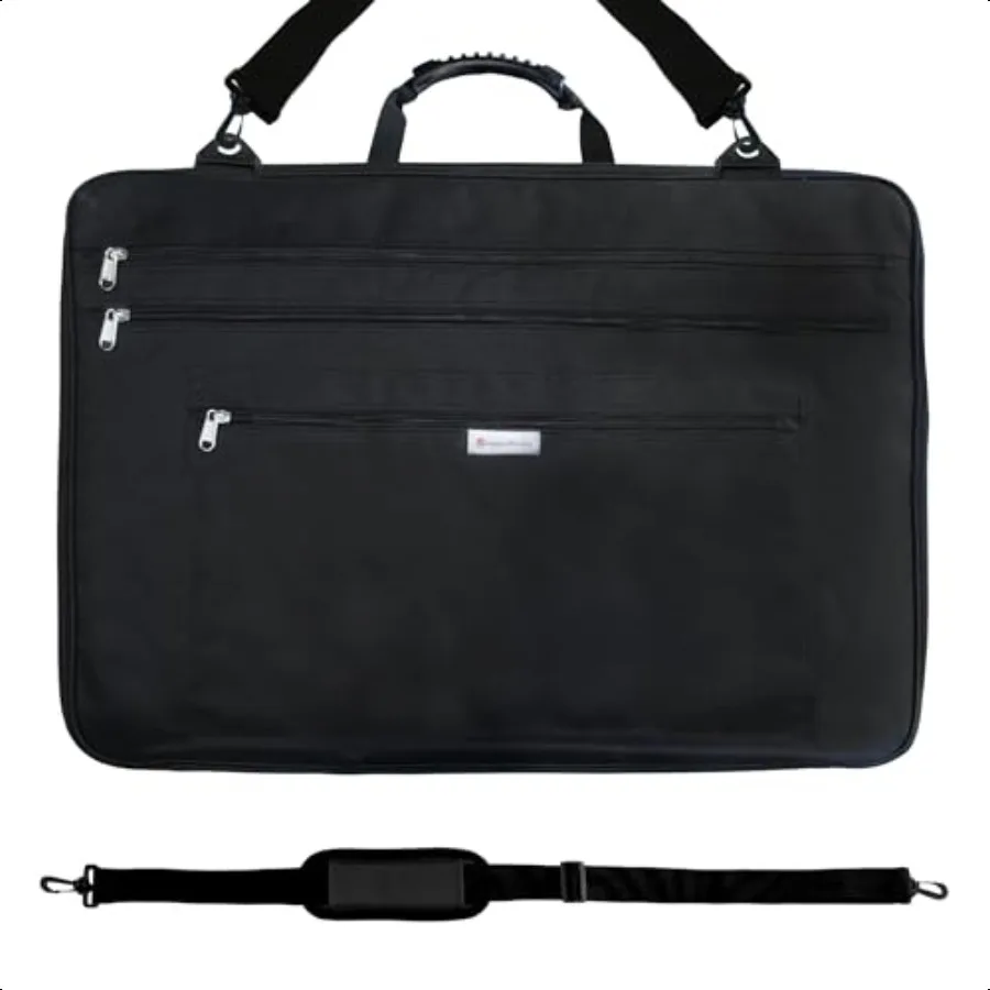 

ART PORTFOLIO with Full Extension Zipper Waterproof A3 Art Portfolio Case Hard Case for 18x24 Artwork