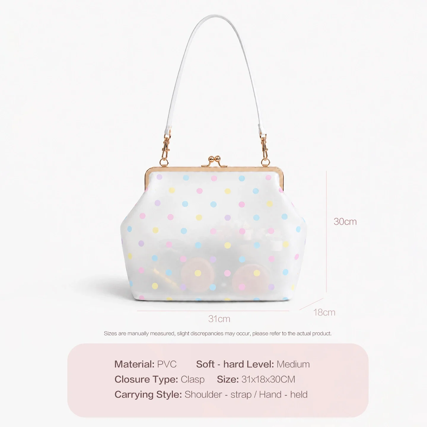 Kiss Lock Jelly Semi Transparent Women Casual Shoulder Bag Handbag Zipper less Clasp Closure New Unique Elegant Design Purse