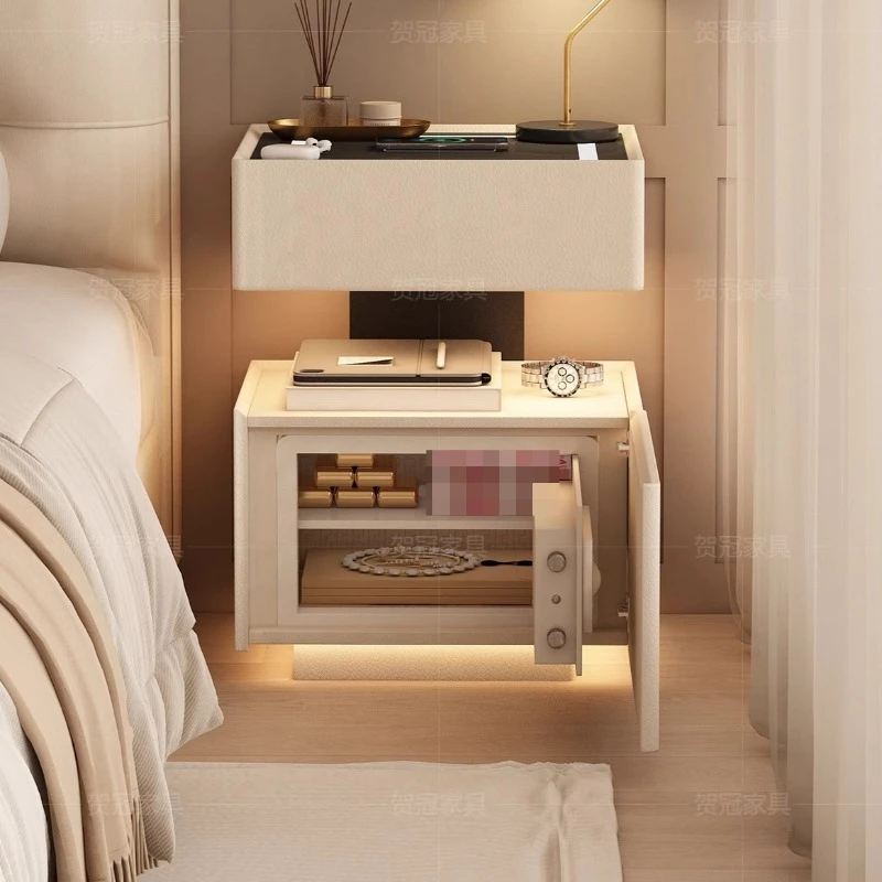

Storage White Nightstand Minimalist Aesthetic Japanese Luxury Nightstand Lamp Bedroom Armoires De Chambre House Accessories