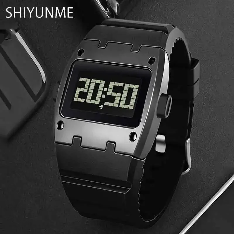 SHIYUNME 1pc Fashion Men's Electronic Watch Creative Design Unique Watch New LED Digital Waterproof Sports Man Women Alike Watch