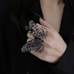 Butterfly-shape Finger Ring Adjustable Open Punk Gothic Insect Rings Jewelry