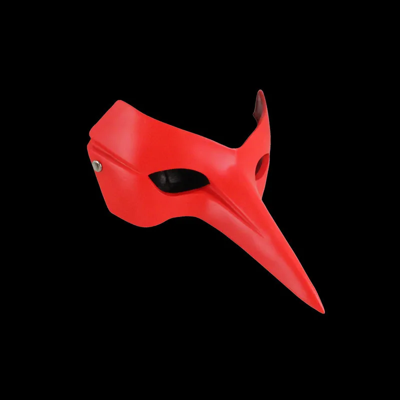 

Half Face Mask Role Playing Mask Bird Mouth Plague Doctor Mask Halloween Makeup Ball Role Play Party Prop Senior Resin - Red