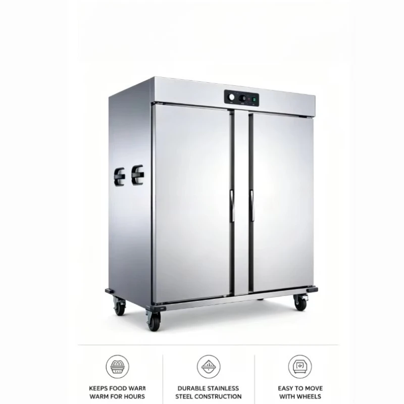 Commercial Banquet Insulated Dining Cart Stainless Steel Food Warmer Cabinet with Wheels for Hotel, Restaurant & Catering