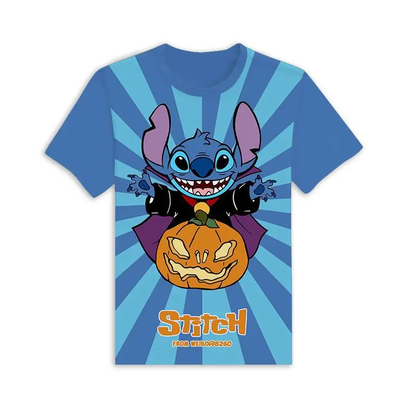 Été adulte enfants Disney Lilo point T-Shirt vacances point Costumes dessin animé haut col en o t-shirts vêtements de sport mode Streetwear