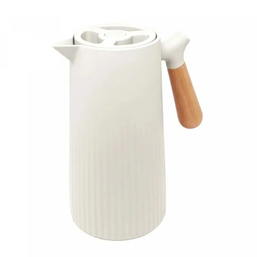 New Nordic White Thermal Bottle C/Wood Cable 1L - Wolff