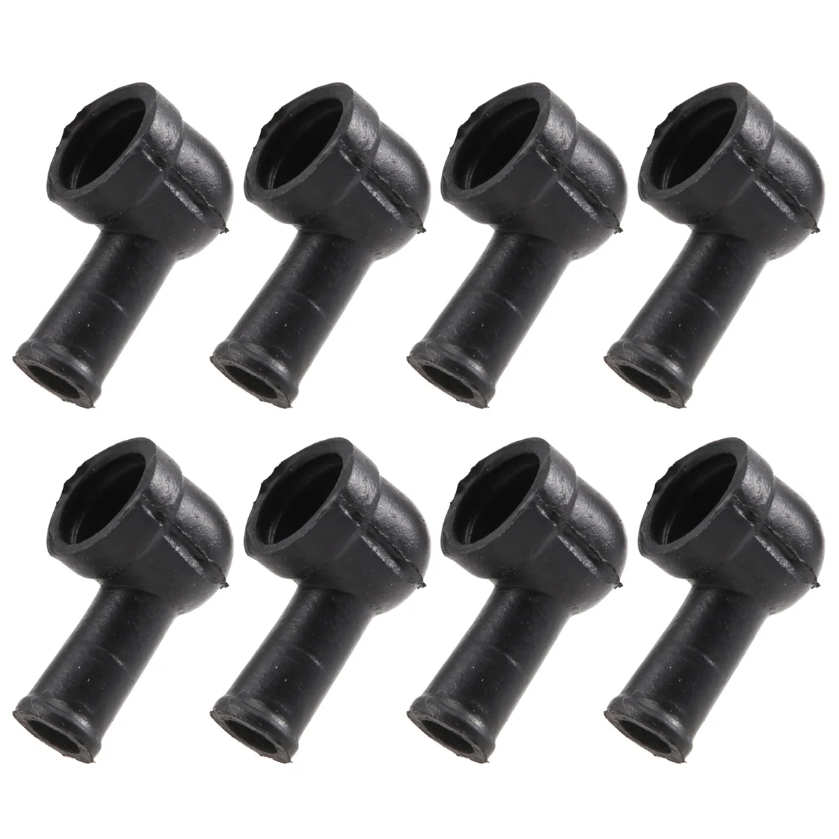 New 8 Pcs 15mm x 8mm Black Smoking Pipe Shaped PVC Battery Terminal Insulating Covers Boots
