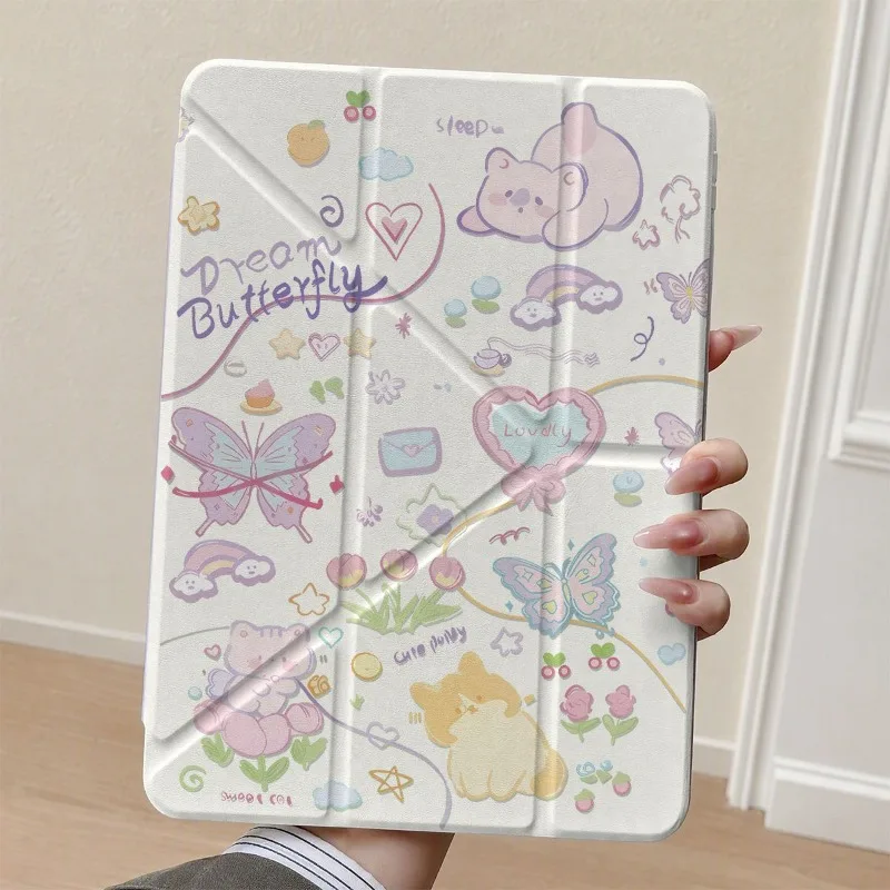 Butterflies Fluttering 3+Y-Shaped Folding Cover for Xiaomi 5/5Pro 6/6Pro 11 Redmi Pad SE 11 Pro 12.1  Xiaomi 7/7Pro 8/8Pro 11.2