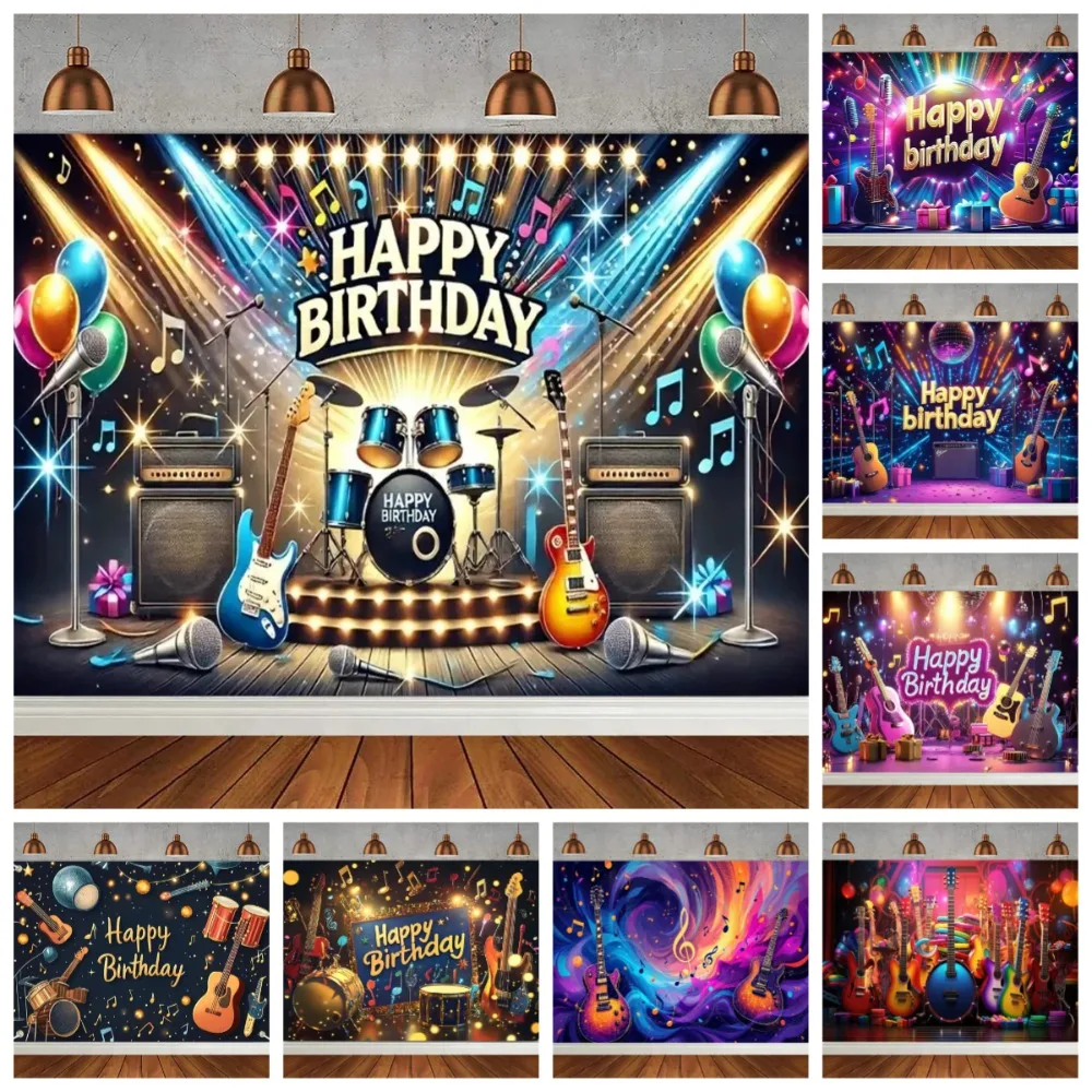 

Rock Music, Dance Notes, Band Theme, Party Photography Background, Adult Birthday Party, Home Decoration Photography Background