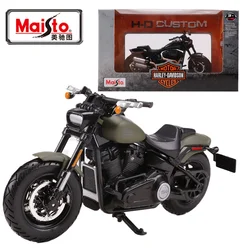 Maisto 1:18 Harley Davidson 2022 Fat Bob 114 Die Cast Vehicles Collectible Hobbies Motorcycle Model Toys Gifts for Kids