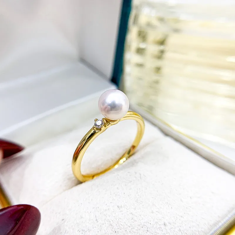

2022 Simple Pearl Rings For 6-8mm Beads Women Handmade Jewelry Making Components