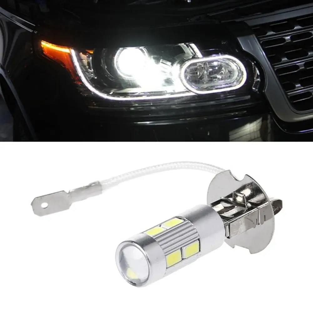 

2pcs Car Fog Light LED H1 H3 10SMD 5630 White Light Bulb High Fog Light Roof Car Light Driving Car Fog Brightness Light LED I6A9