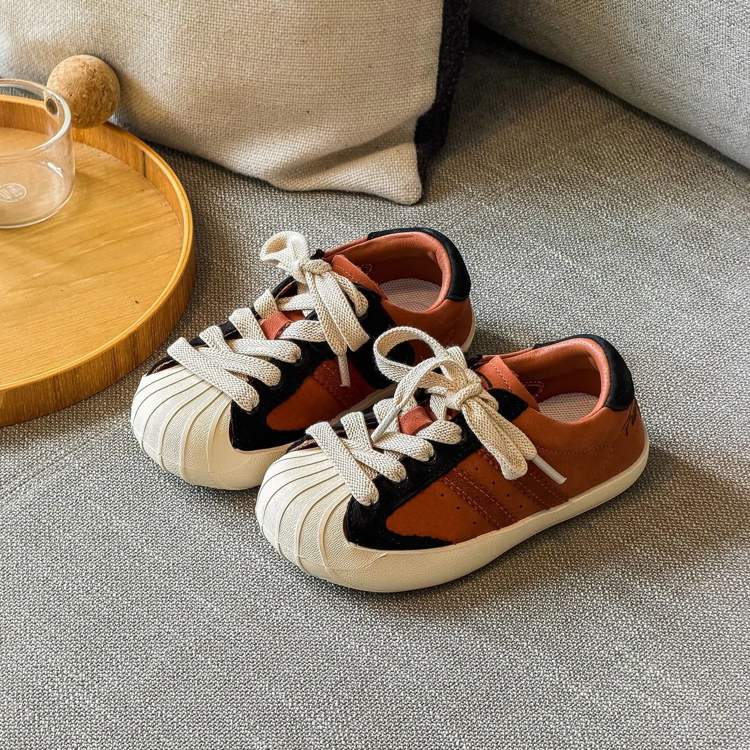 Children Canvas Shoes Girls Fall 2026 All Match Kids Casual Shoes Patchwork Boys Sneakers All-match Stripe School Shoes TLT-470