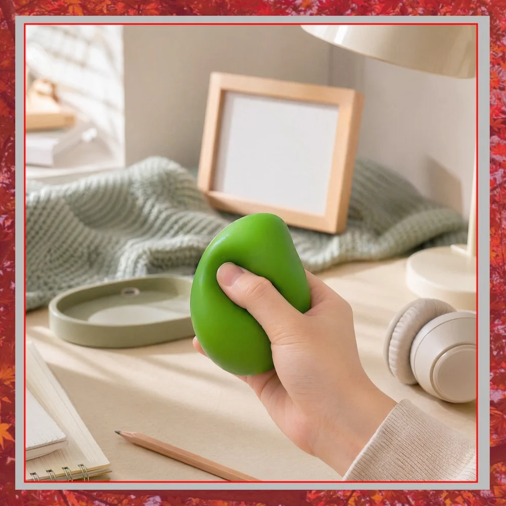 Mango Squeeze Toys Crunchy Mango Shape Soft TPR Building Block Inspired Toy for Desk Fidget and Sensory Development