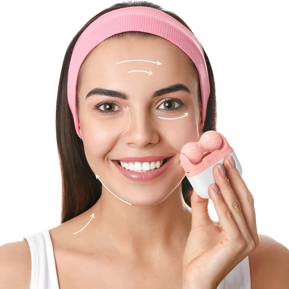 Soicy Cooling Ice Face Roller V&W Contour Massager Jawline Sculpting Anti-Puffiness Facial Beauty Tool
