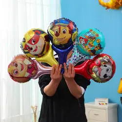 10 pz 25*35Cm Paw Patrol Hand Stick Foil Balloons Globals Cartoon Dog Strip Balls Sids Boy Birthday Party giocattoli gonfiabili regalo