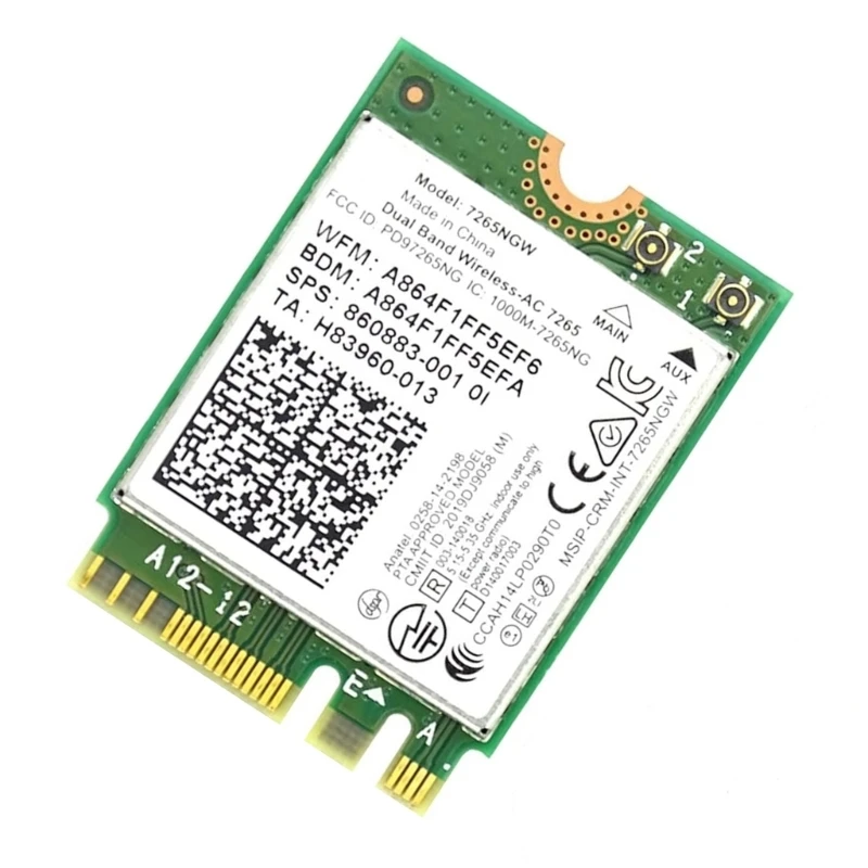 7265NGW 1200Mbps Wireless-AC WIFI Card BT4.2 MC-AC7265 2.4G/5GHz Wlan Adapter Network Card for Desktop Computer