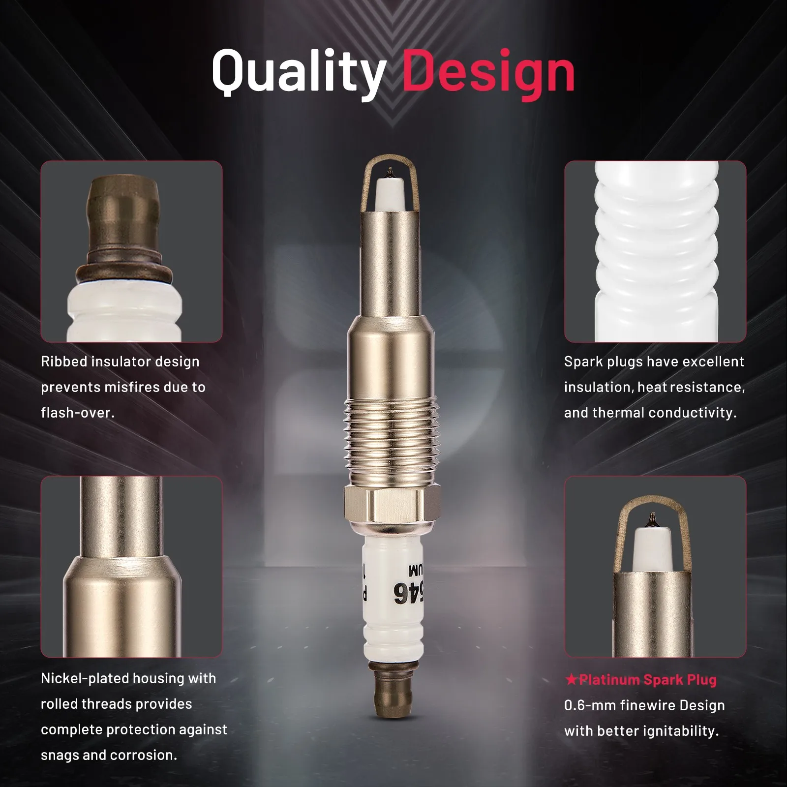 BDFHYK 8pcs Iridium Spark Plug For Expedition F150 F250 F350 F450 for Lincoln Mark LT Navigator 5.4L 6.8L V8 V10 SP515 SP546