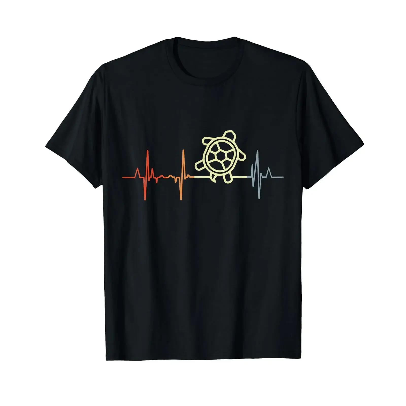 Tortoises ECG Vintage Heartbeat T Shirt vintage Washed Unisex Soft homme Top For Everyday Wear streetwear Slightly Casual