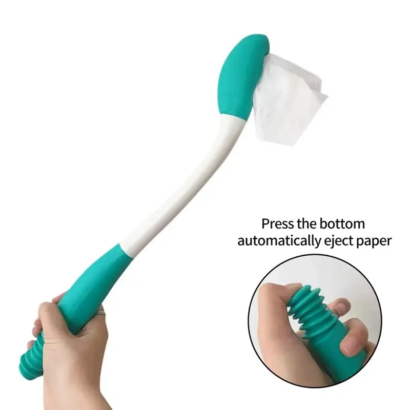 A73U Toilet Aid Tool Set 1Set Wiping Wand Bottom Bum Wiper Long Handle Incontinence Aid Elderly Disability Long Reach Hygienic