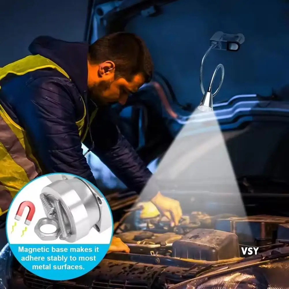 

Гибкая подсветка для гриля для барбекю на гибкой стойке — яркий светодиод — магнитное основание и регулируемый винтовой зажим — 360 градусов