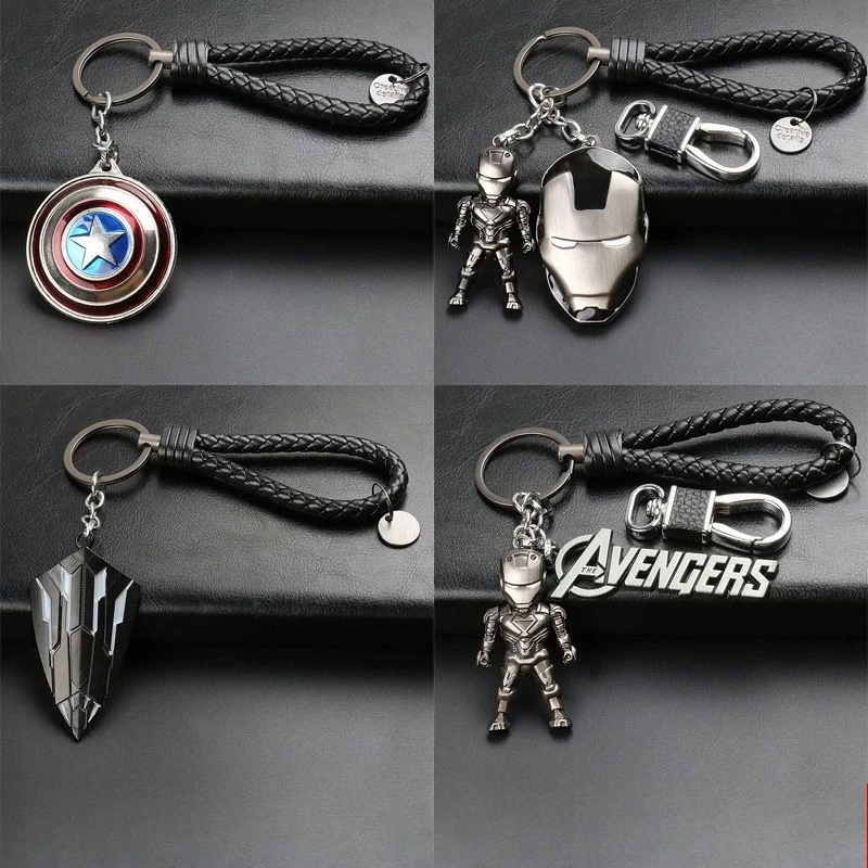 Marvel Мстители мультфильм аниме Капитан Америка Железный человек маска металлический модный крутой брелок мужские украшения автомобиля подарок оптовая продажа