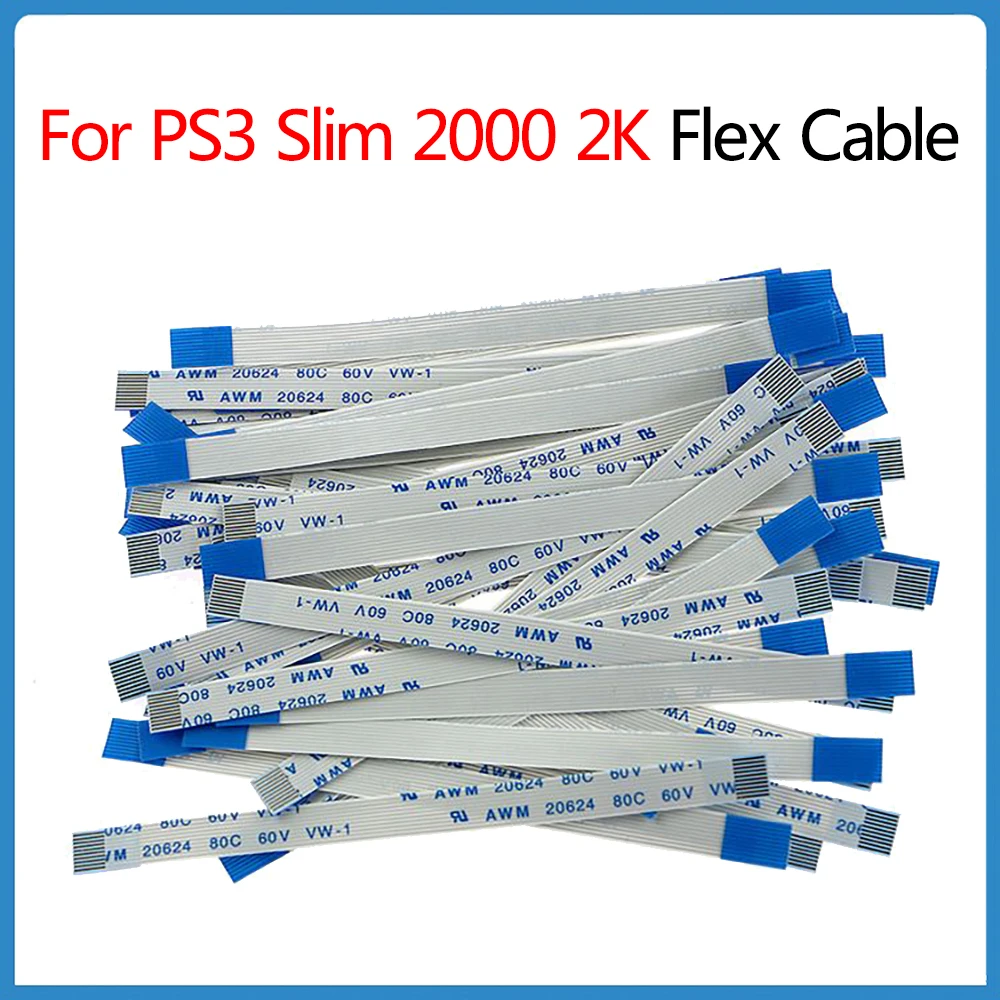 

10Pcs For PS3 Flex Cable Power Thick For PS3 Slim 2000 2K Controller Power On QFF Flexible Flat Ribbon Cable Replacement 10Pin