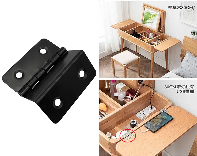 10pcs Furniture Fitting Hardware Tool Accessories Cabinet Door Five Hole Three Fold Iron Hinge Furniture Iron Home  Plating