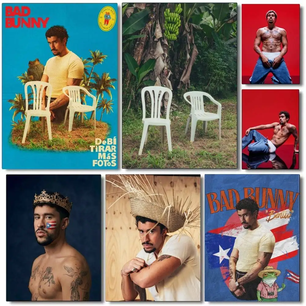 

B-Bad Bunny DtMF Poster Print Canvas Painting Wall Art Picture Living Room Home Bedrooom Bar Restaurant Decor