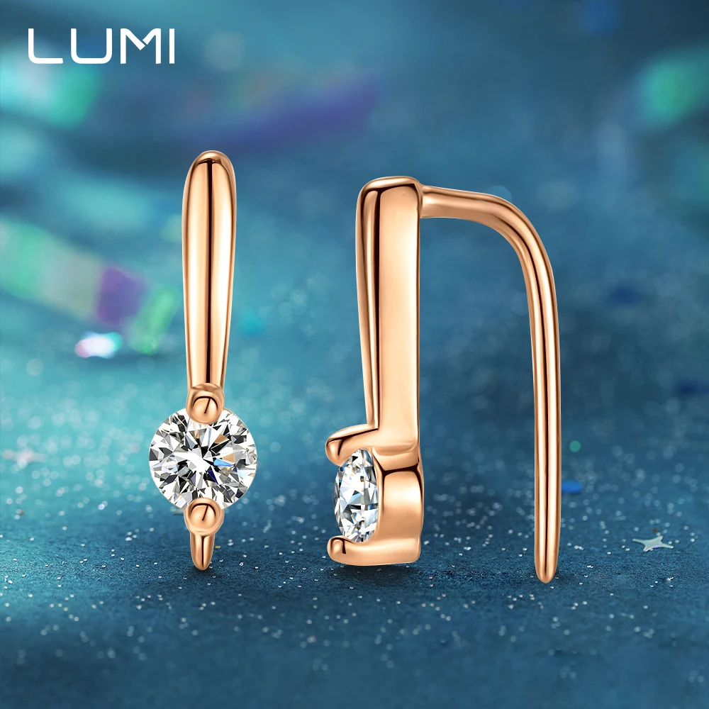 

Genuine 0.1ct Moissanite 925 Sterling Silver L Shape Earrings - Super Beautiful Female Jewelry Wedding Earrings Premium Gifts