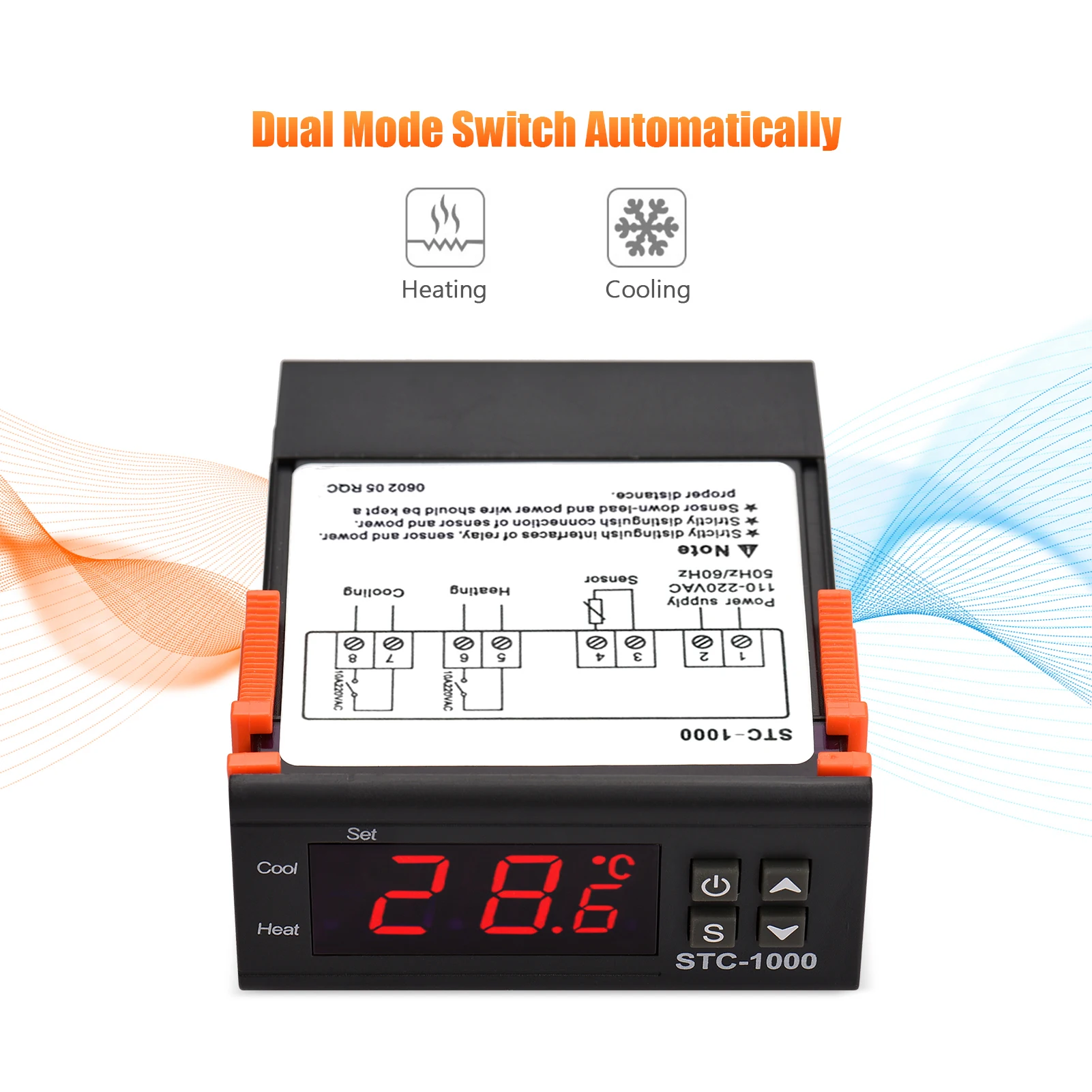 Digital Temperature Controller STC-1000 Temperature Regulator AC 110~220V Refrigerator Thermostat Support Heating/Cooling